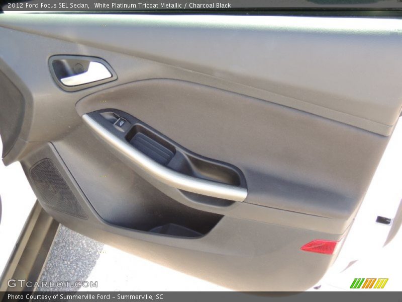 White Platinum Tricoat Metallic / Charcoal Black 2012 Ford Focus SEL Sedan