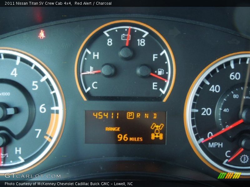Red Alert / Charcoal 2011 Nissan Titan SV Crew Cab 4x4