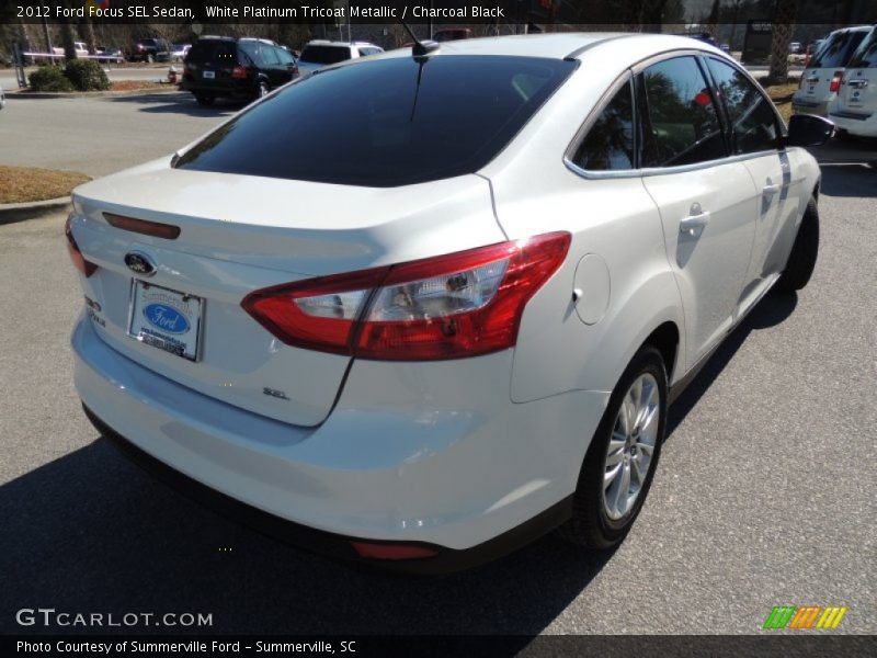 White Platinum Tricoat Metallic / Charcoal Black 2012 Ford Focus SEL Sedan