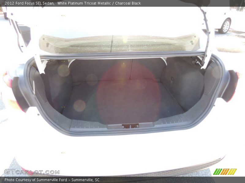 White Platinum Tricoat Metallic / Charcoal Black 2012 Ford Focus SEL Sedan