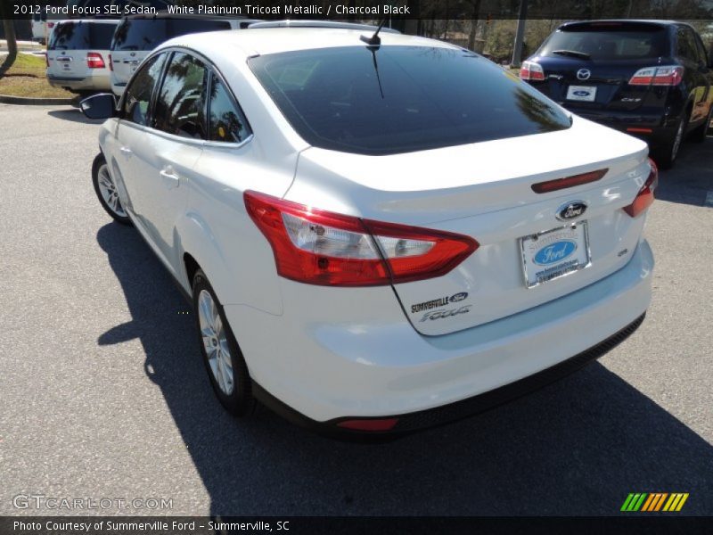 White Platinum Tricoat Metallic / Charcoal Black 2012 Ford Focus SEL Sedan