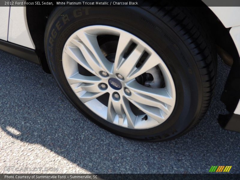 White Platinum Tricoat Metallic / Charcoal Black 2012 Ford Focus SEL Sedan