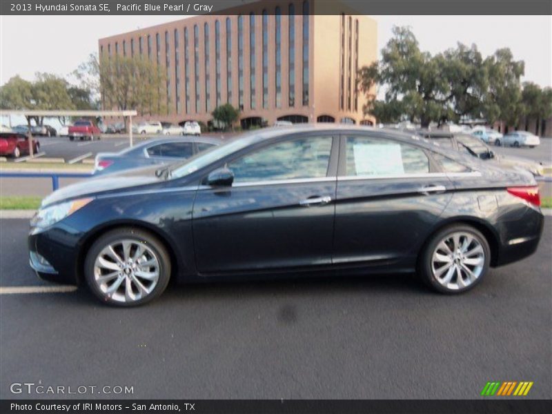 Pacific Blue Pearl / Gray 2013 Hyundai Sonata SE
