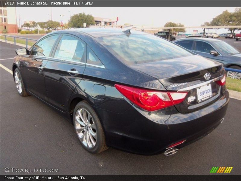 Pacific Blue Pearl / Gray 2013 Hyundai Sonata SE