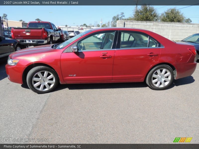 Vivid Red Metallic / Sand 2007 Lincoln MKZ Sedan