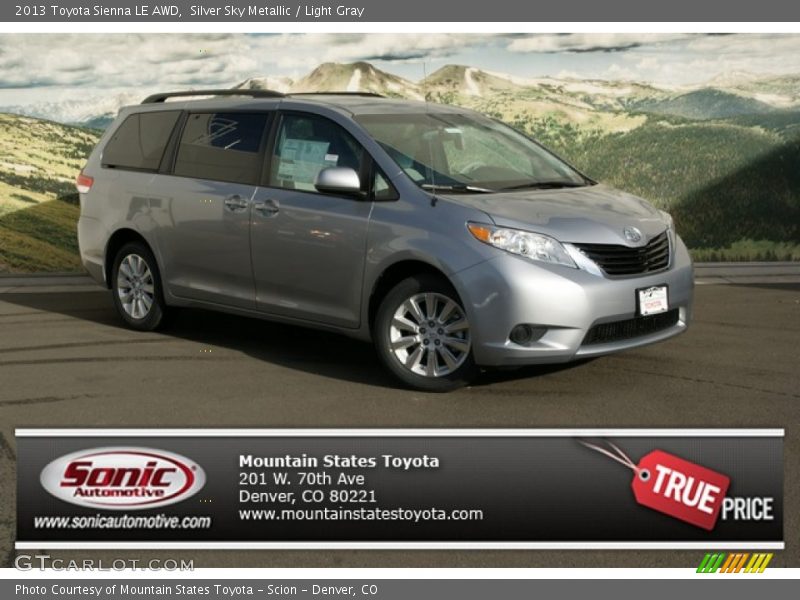 Silver Sky Metallic / Light Gray 2013 Toyota Sienna LE AWD