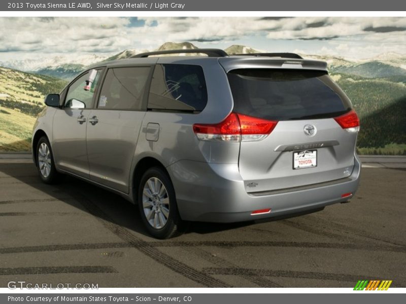 Silver Sky Metallic / Light Gray 2013 Toyota Sienna LE AWD