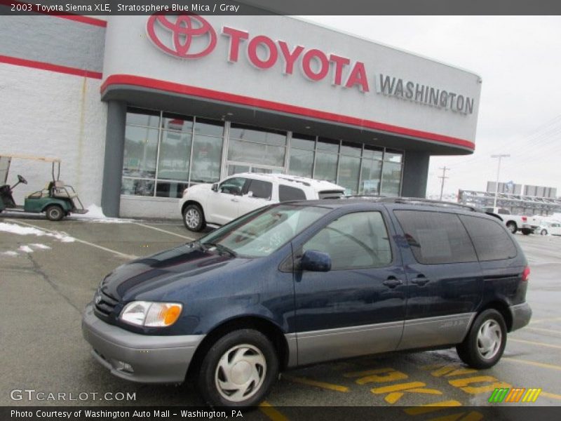 Stratosphere Blue Mica / Gray 2003 Toyota Sienna XLE