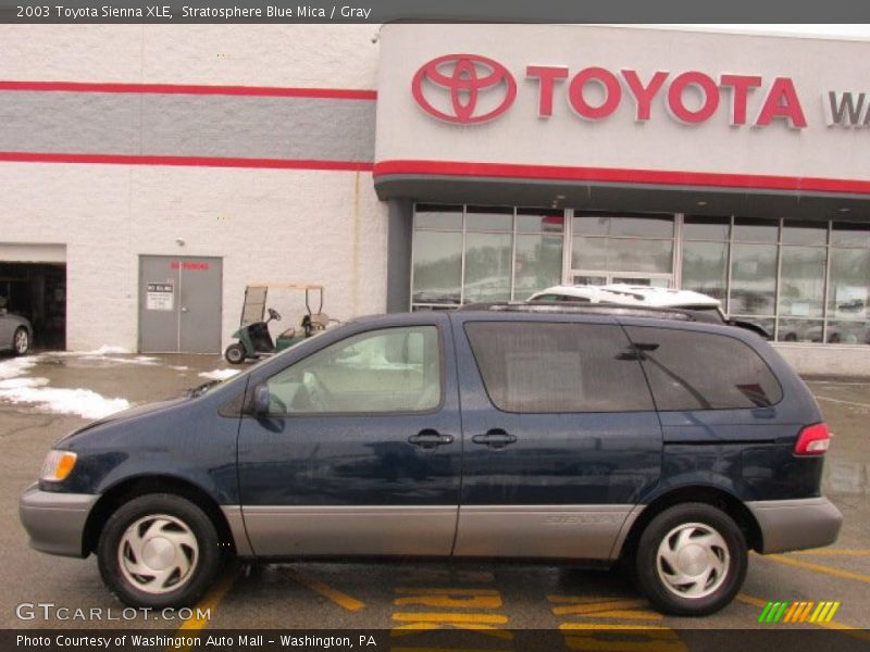 Stratosphere Blue Mica / Gray 2003 Toyota Sienna XLE