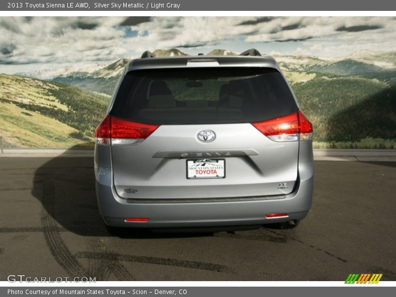 Silver Sky Metallic / Light Gray 2013 Toyota Sienna LE AWD