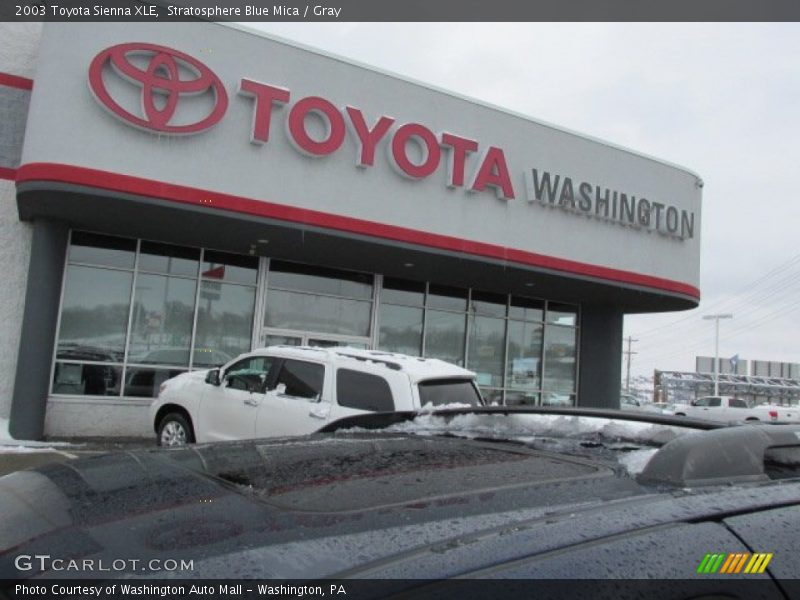 Stratosphere Blue Mica / Gray 2003 Toyota Sienna XLE