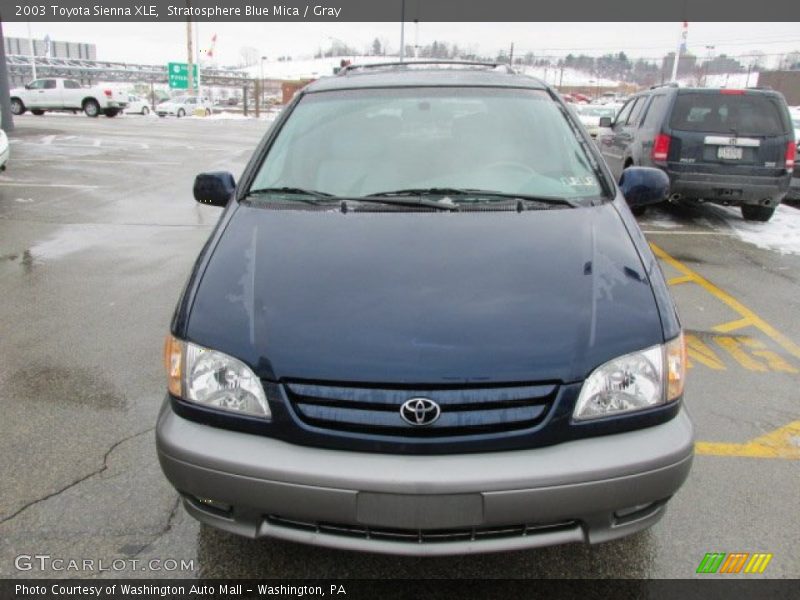 Stratosphere Blue Mica / Gray 2003 Toyota Sienna XLE