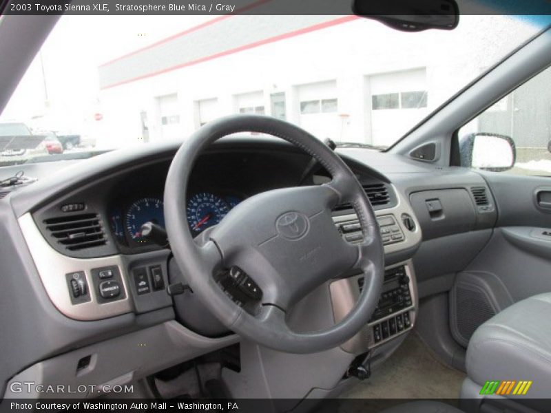 Stratosphere Blue Mica / Gray 2003 Toyota Sienna XLE