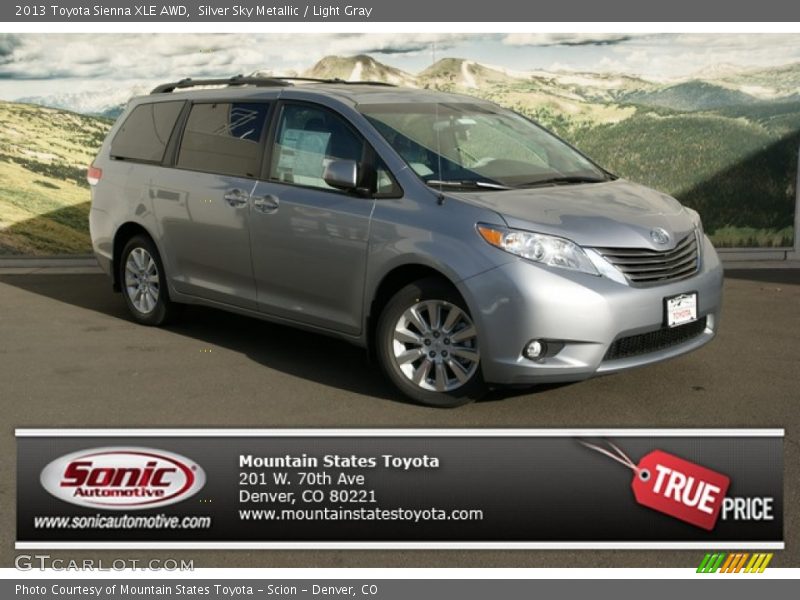Silver Sky Metallic / Light Gray 2013 Toyota Sienna XLE AWD