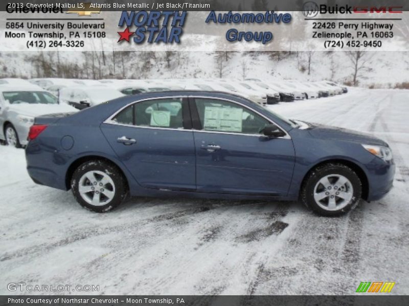 Atlantis Blue Metallic / Jet Black/Titanium 2013 Chevrolet Malibu LS