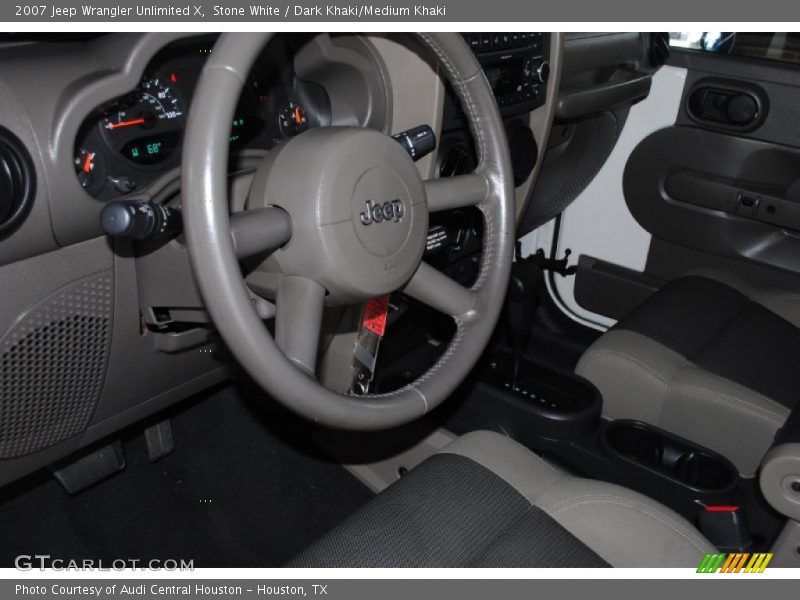 Stone White / Dark Khaki/Medium Khaki 2007 Jeep Wrangler Unlimited X