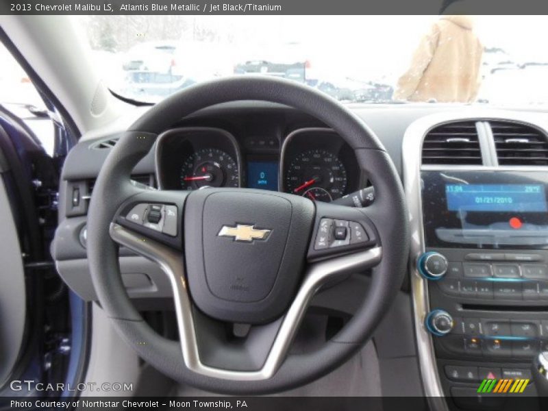 Atlantis Blue Metallic / Jet Black/Titanium 2013 Chevrolet Malibu LS