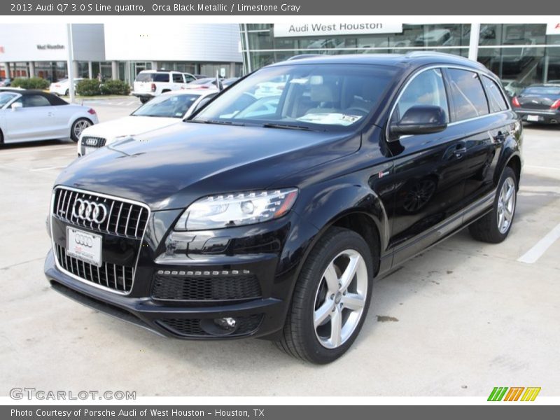 Orca Black Metallic / Limestone Gray 2013 Audi Q7 3.0 S Line quattro