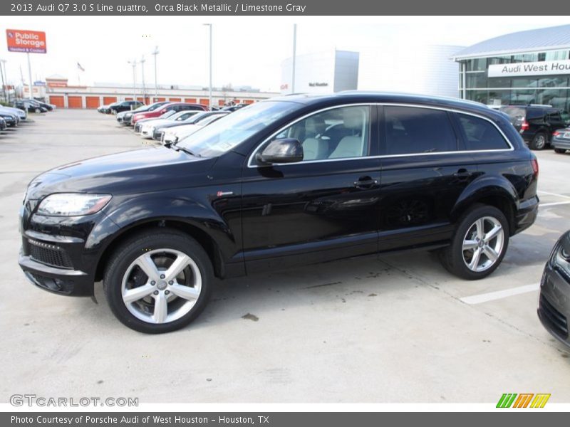 Orca Black Metallic / Limestone Gray 2013 Audi Q7 3.0 S Line quattro