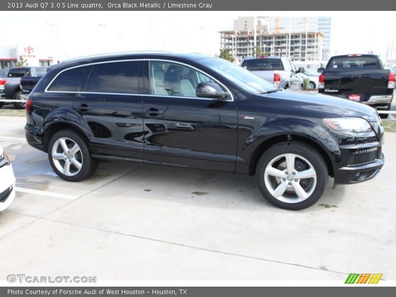 Orca Black Metallic / Limestone Gray 2013 Audi Q7 3.0 S Line quattro