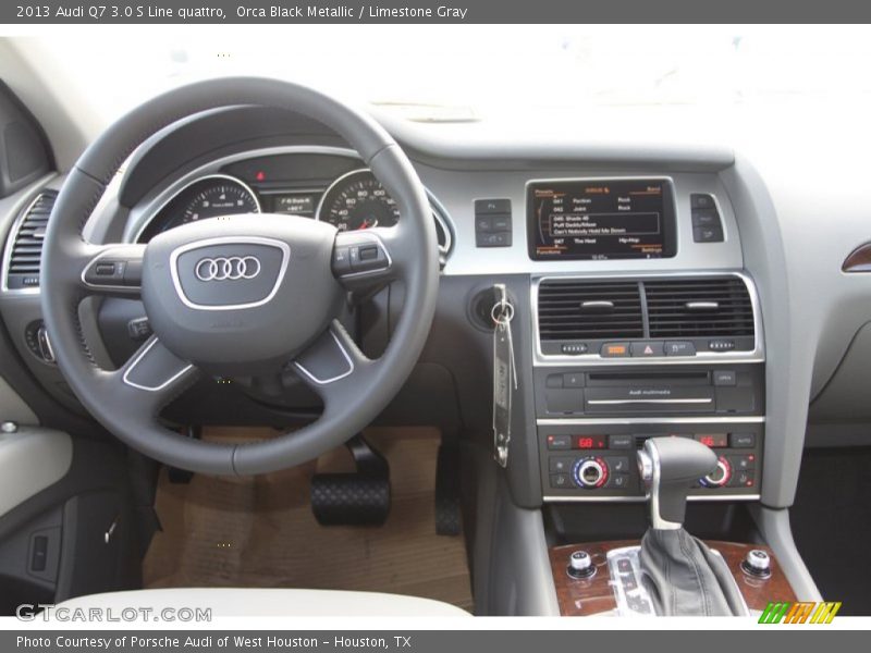 Orca Black Metallic / Limestone Gray 2013 Audi Q7 3.0 S Line quattro