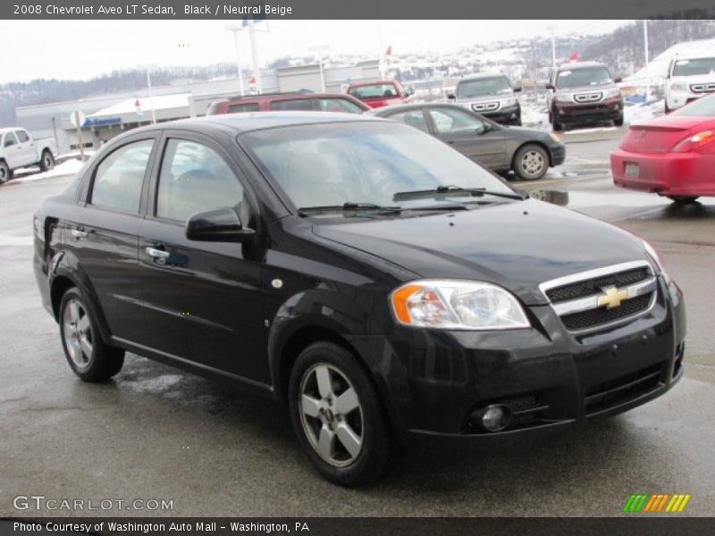 Black / Neutral Beige 2008 Chevrolet Aveo LT Sedan