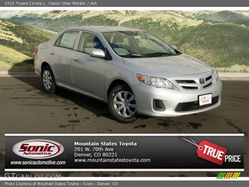 Classic Silver Metallic / Ash 2013 Toyota Corolla L