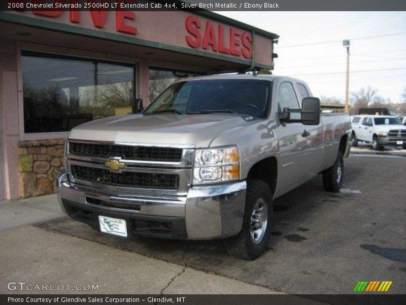 Silver Birch Metallic / Ebony Black 2008 Chevrolet Silverado 2500HD LT Extended Cab 4x4