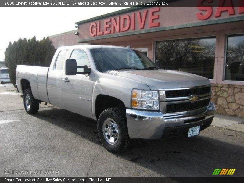Silver Birch Metallic / Ebony Black 2008 Chevrolet Silverado 2500HD LT Extended Cab 4x4
