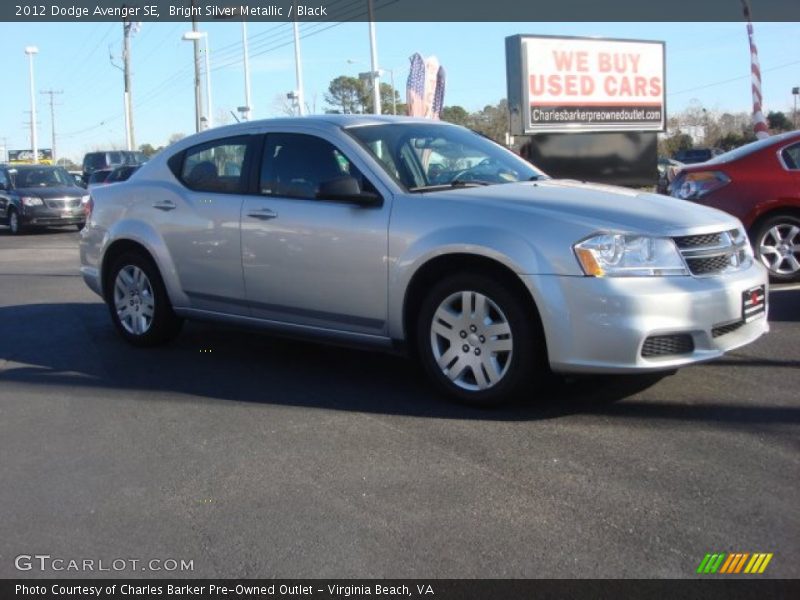 Bright Silver Metallic / Black 2012 Dodge Avenger SE
