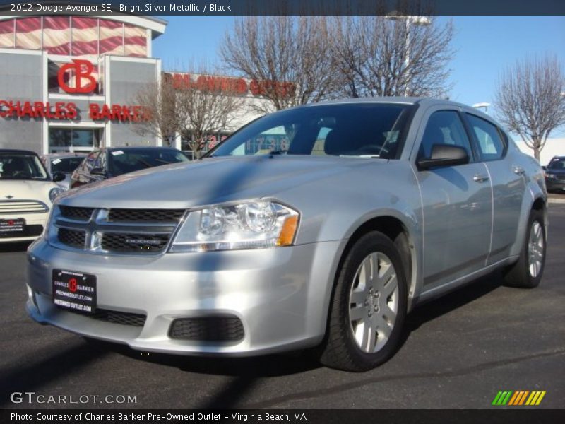 Bright Silver Metallic / Black 2012 Dodge Avenger SE