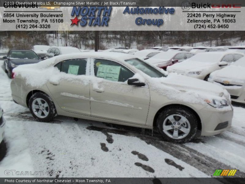 Champagne Silver Metallic / Jet Black/Titanium 2013 Chevrolet Malibu LS