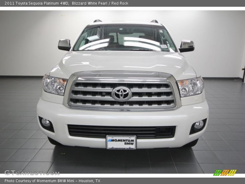 Blizzard White Pearl / Red Rock 2011 Toyota Sequoia Platinum 4WD