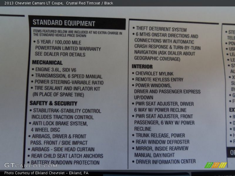 Crystal Red Tintcoat / Black 2013 Chevrolet Camaro LT Coupe