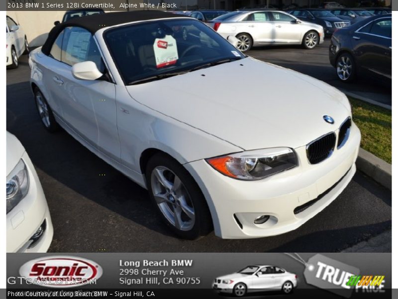 Alpine White / Black 2013 BMW 1 Series 128i Convertible