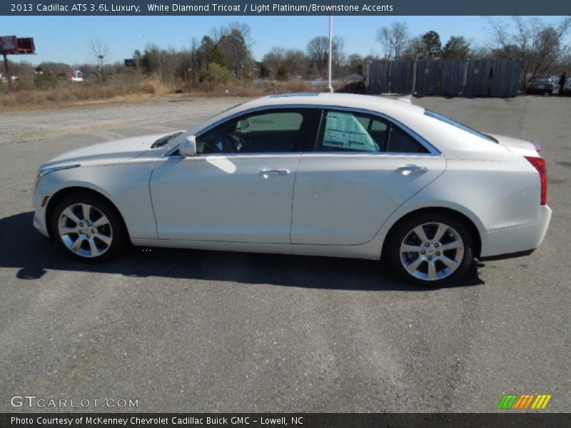 White Diamond Tricoat / Light Platinum/Brownstone Accents 2013 Cadillac ATS 3.6L Luxury