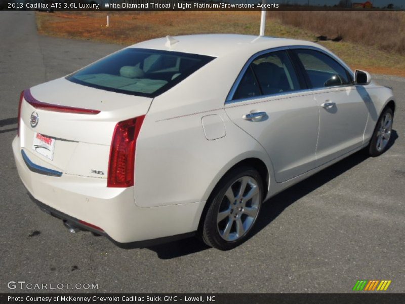 White Diamond Tricoat / Light Platinum/Brownstone Accents 2013 Cadillac ATS 3.6L Luxury