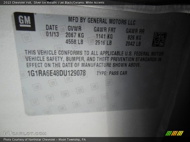 Silver Ice Metallic / Jet Black/Ceramic White Accents 2013 Chevrolet Volt