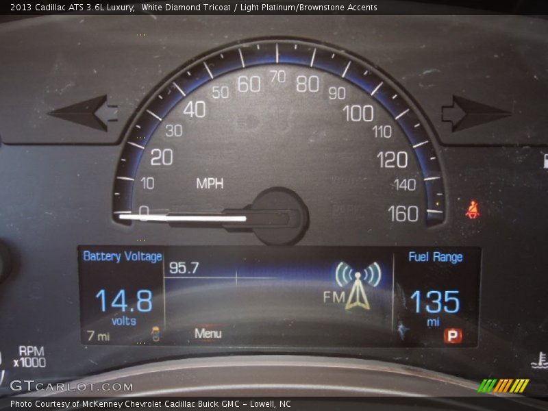White Diamond Tricoat / Light Platinum/Brownstone Accents 2013 Cadillac ATS 3.6L Luxury