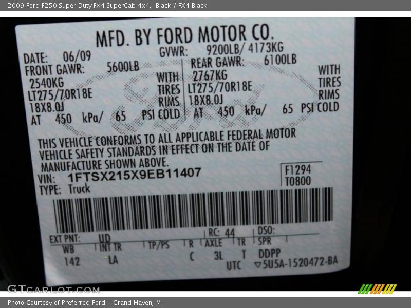Black / FX4 Black 2009 Ford F250 Super Duty FX4 SuperCab 4x4