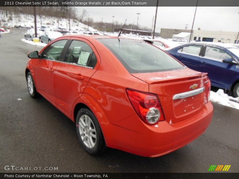 Inferno Orange Metallic / Jet Black/Dark Titanium 2013 Chevrolet Sonic LT Sedan