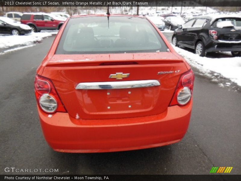 Inferno Orange Metallic / Jet Black/Dark Titanium 2013 Chevrolet Sonic LT Sedan