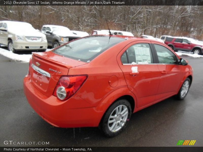 Inferno Orange Metallic / Jet Black/Dark Titanium 2013 Chevrolet Sonic LT Sedan