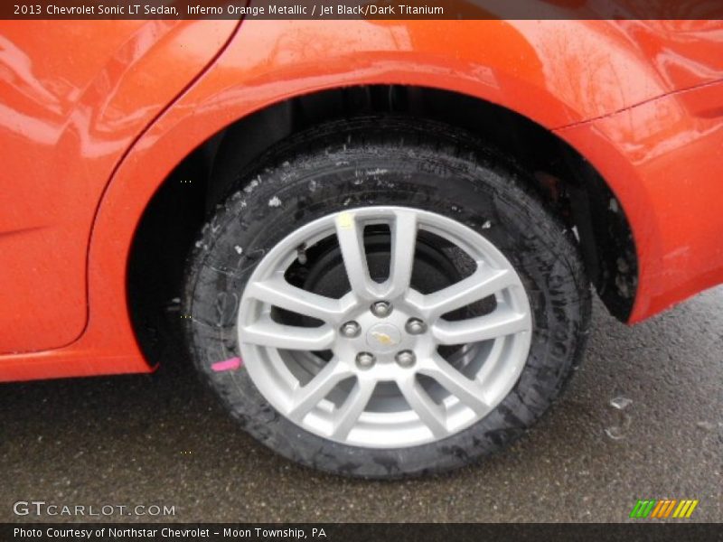 Inferno Orange Metallic / Jet Black/Dark Titanium 2013 Chevrolet Sonic LT Sedan