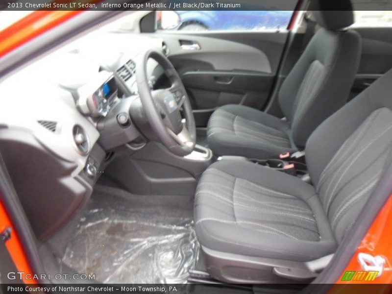 Inferno Orange Metallic / Jet Black/Dark Titanium 2013 Chevrolet Sonic LT Sedan