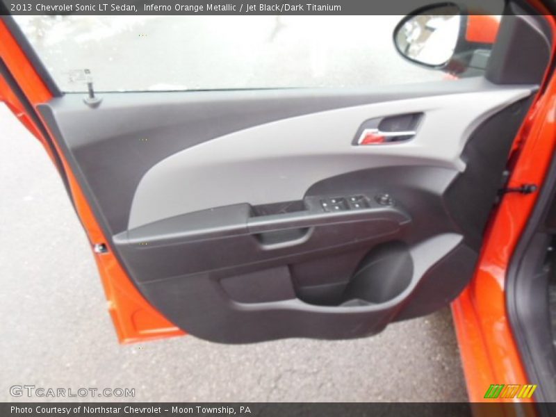 Inferno Orange Metallic / Jet Black/Dark Titanium 2013 Chevrolet Sonic LT Sedan