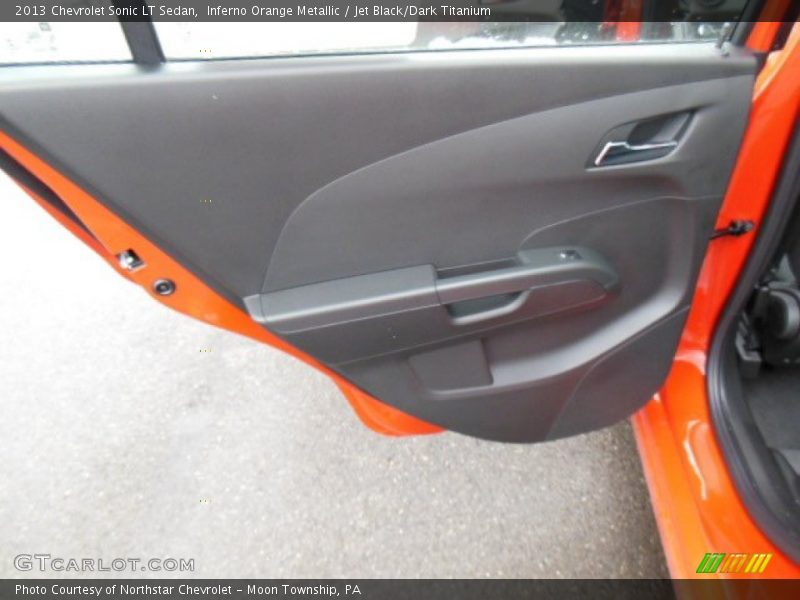 Inferno Orange Metallic / Jet Black/Dark Titanium 2013 Chevrolet Sonic LT Sedan