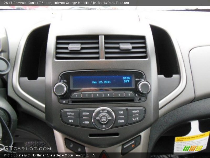 Inferno Orange Metallic / Jet Black/Dark Titanium 2013 Chevrolet Sonic LT Sedan