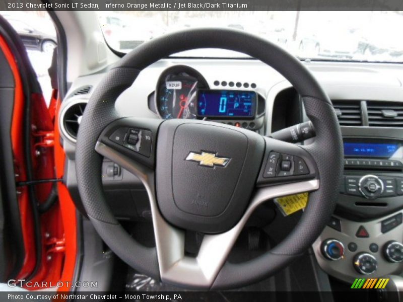 Inferno Orange Metallic / Jet Black/Dark Titanium 2013 Chevrolet Sonic LT Sedan