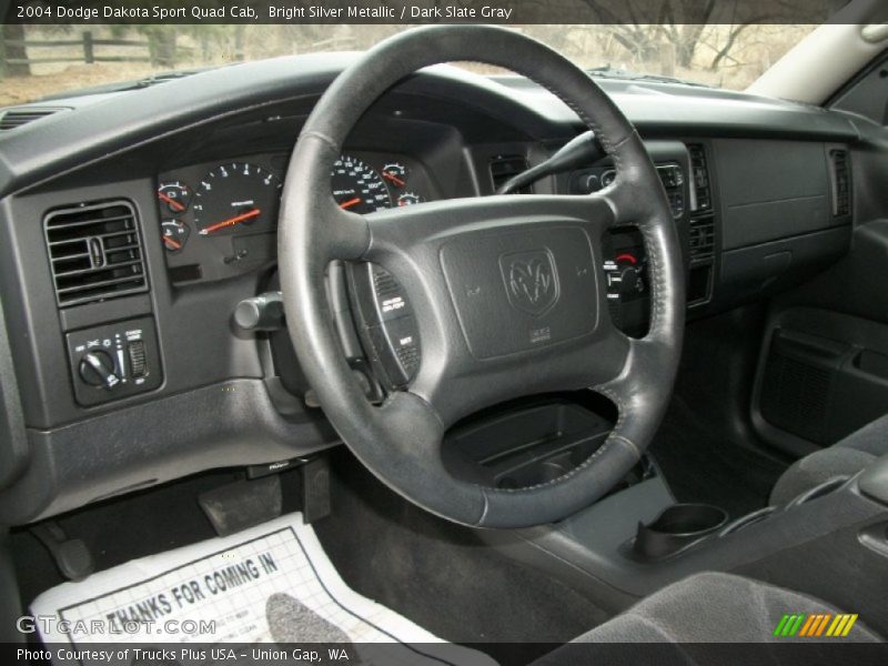 Bright Silver Metallic / Dark Slate Gray 2004 Dodge Dakota Sport Quad Cab